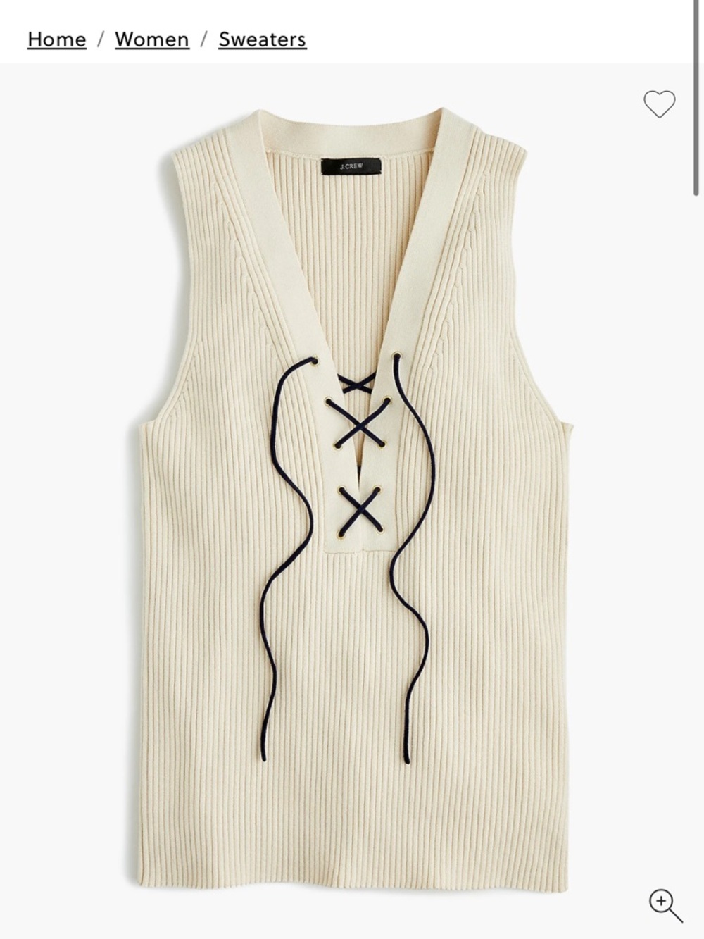 J.Crew Lace-Up Ribbed sweater tank